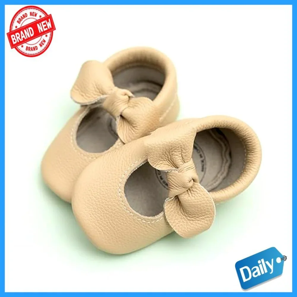 Genuine Leather Baby Mocc with Elastic Band for Secure Fit